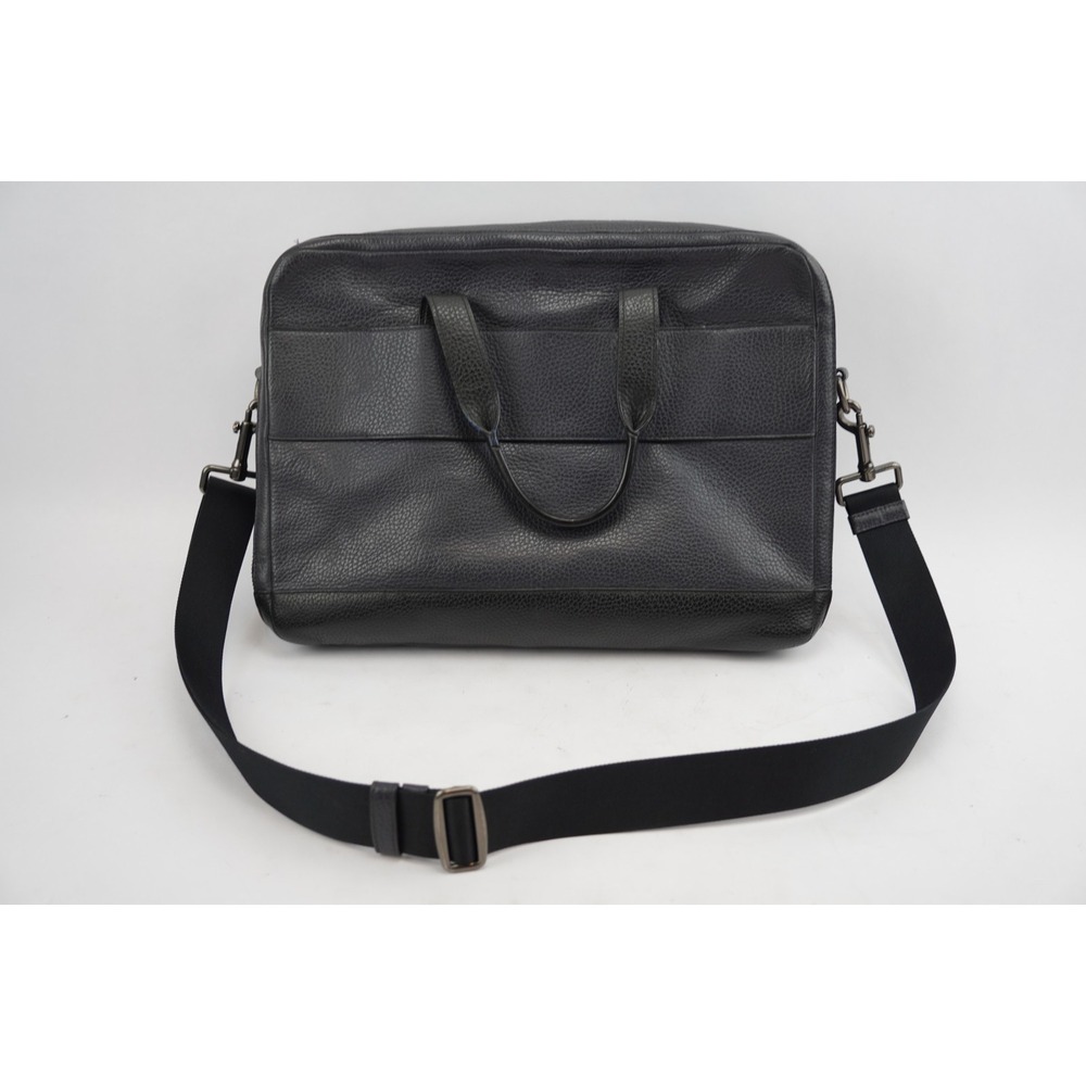 Coach Hamilton Day Brief F27617 Black Pebble Leather Laptop Travel Briefcase